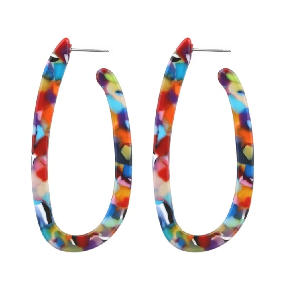 Acrylic Confetti BaubleBar Earrings 🎊 - Picture 2 of 2